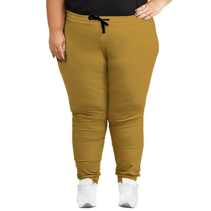 Dark Yellow Joggers PLUS (YO1-ME-MD) - Woman Front PLUS