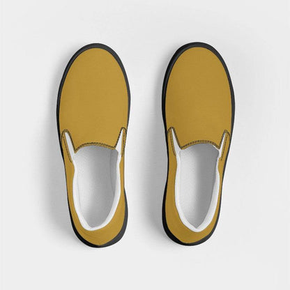 Dark Yellow Men's Slip-On Canvas Sneakers (YO1-ME-MD) - Top
