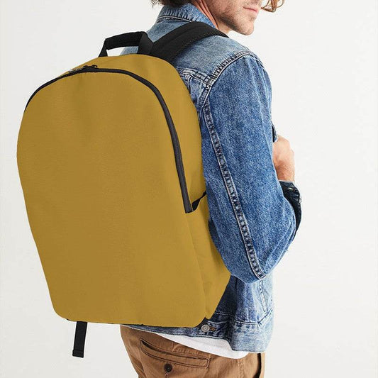 Dark Yellow Waterproof Backpack (YO1-ME-MD) - Man CloseUp