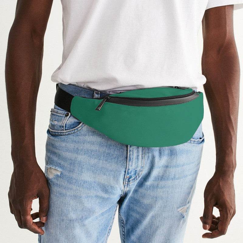 Deep Clear Blue-Green Belt Bag (BGG1-CL-DE) - Man Front CloseUp