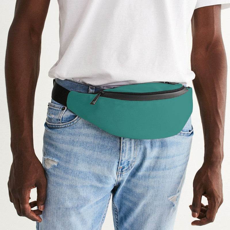 Deep Clear Blue-Green Belt Bag (CBG3-CL-DE) - Man Front CloseUp