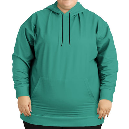 Deep Clear Blue-Green Hoodie PLUS (BG-CL-DE) - Woman Front PLUS