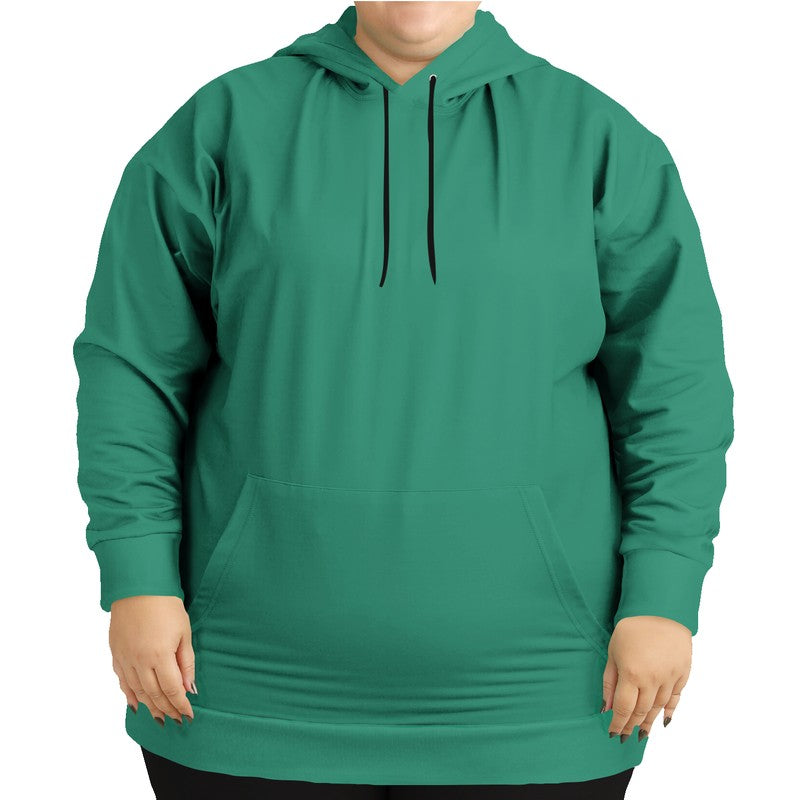 Deep Clear Blue-Green Hoodie PLUS (BGG1-CL-DE) - Woman Front PLUS
