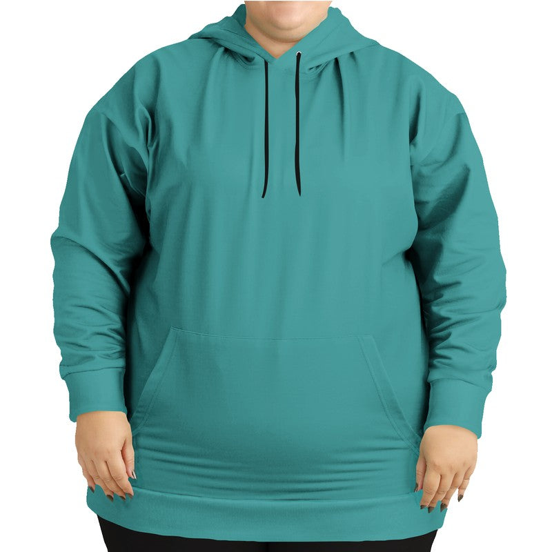 Deep Clear Blue-Green Hoodie PLUS (CBG2-CL-DE) - Woman Front PLUS