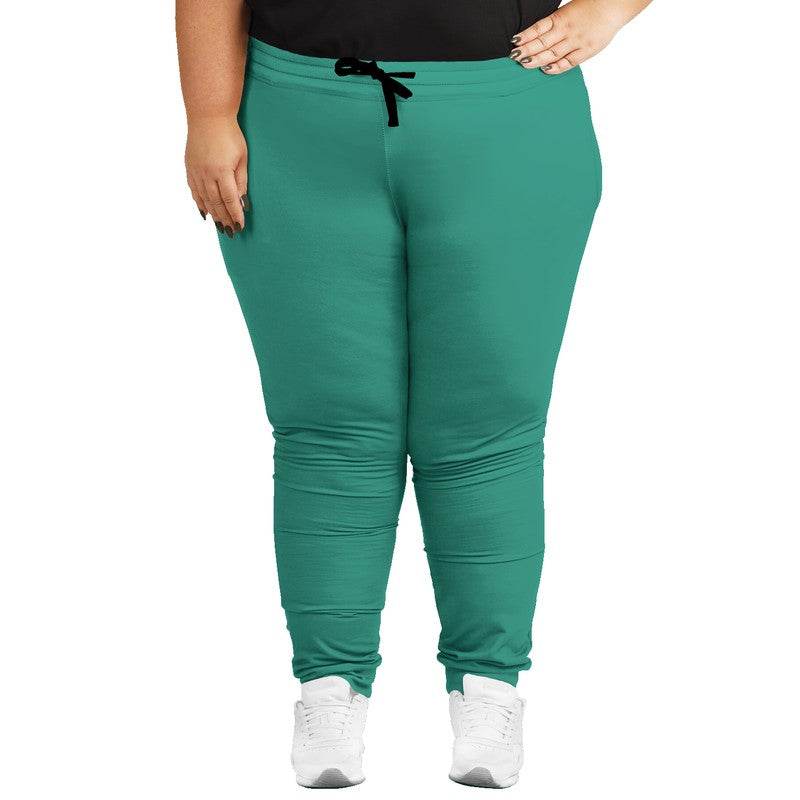 Deep Clear Blue-Green Joggers PLUS (BG-CL-DE) - Woman Front PLUS