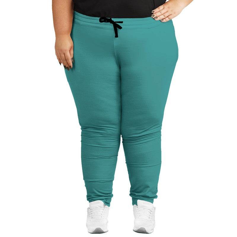 Deep Clear Blue-Green Joggers PLUS (CBG2-CL-DE) - Woman Front PLUS