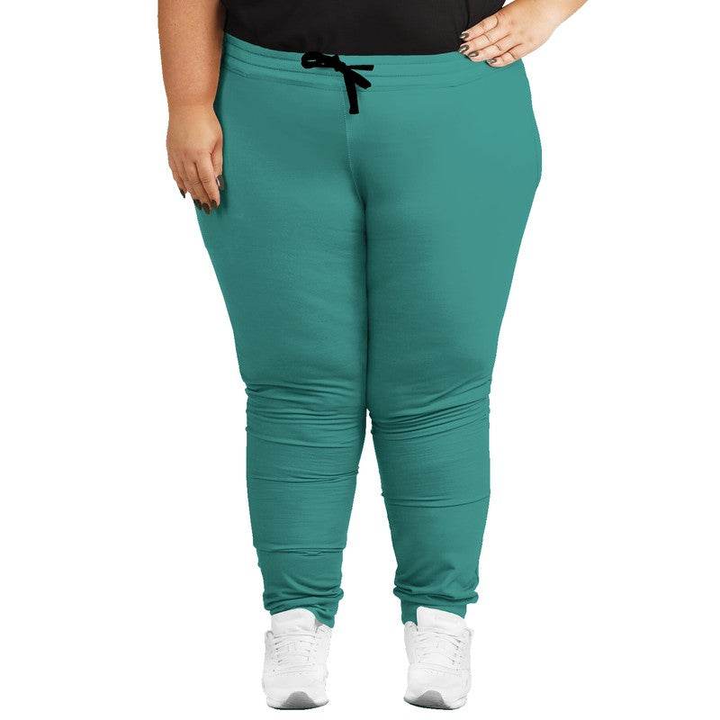 Deep Clear Blue-Green Joggers PLUS (CBG3-CL-DE) - Woman Front PLUS