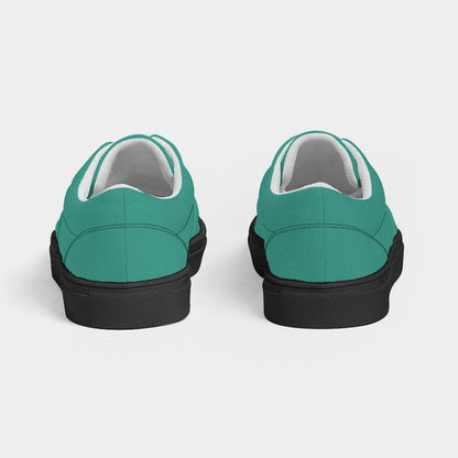 Deep Clear Blue-Green Women's Canvas Sneakers (BG-CL-DE) - Back