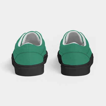 Deep Clear Blue-Green Women's Canvas Sneakers (BGG1-CL-DE) - Back