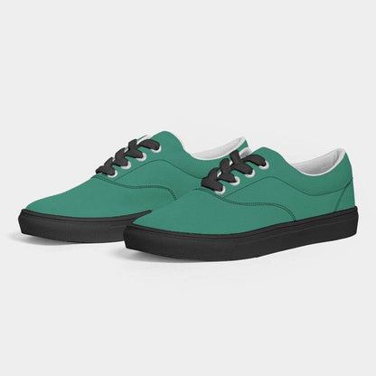 Deep Clear Blue-Green Women's Canvas Sneakers (BGG1-CL-DE) - Side 3