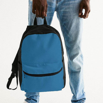 Deep Clear Blue Canvas Backpack (B-CL-DE) - Man Holding