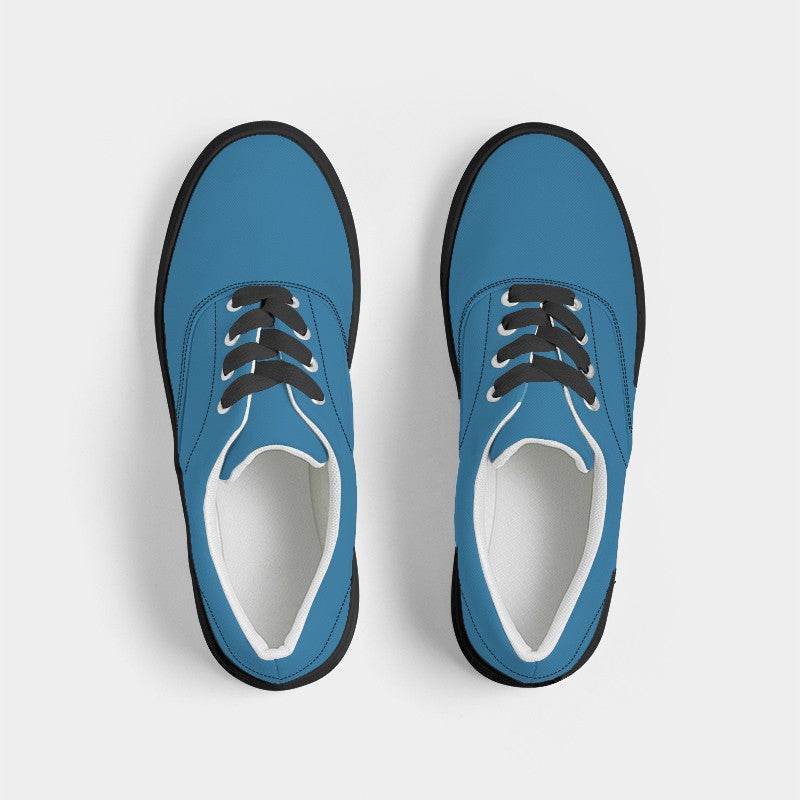 Deep Clear Blue Men's Canvas Sneakers (B-CL-DE) - Top