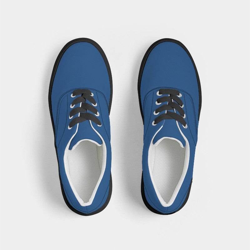 Deep Clear Blue Men's Canvas Sneakers (IB2-CL-DE) - Top