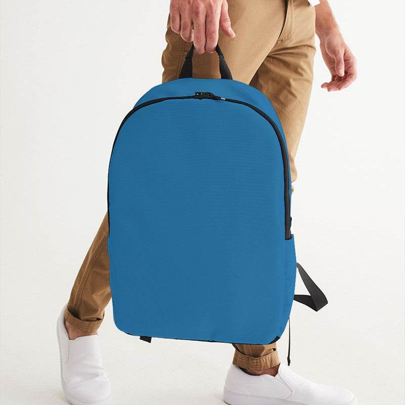 Deep Clear Blue Waterproof Backpack (B-CL-DE) - Man Holding CloseUp
