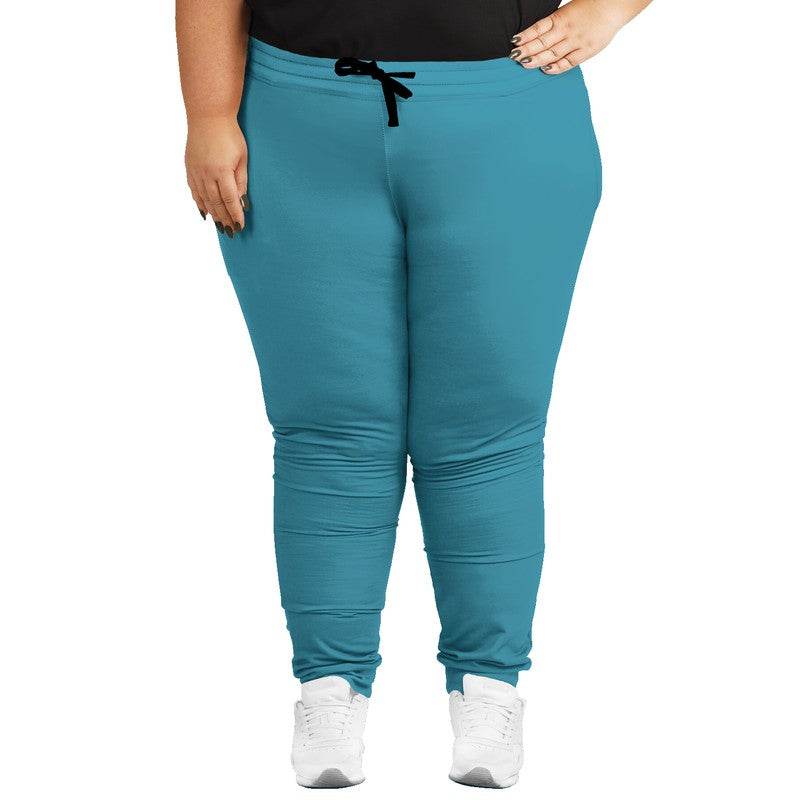 Deep Clear Cyan Joggers PLUS (BC3-CL-DE) - Woman Front PLUS