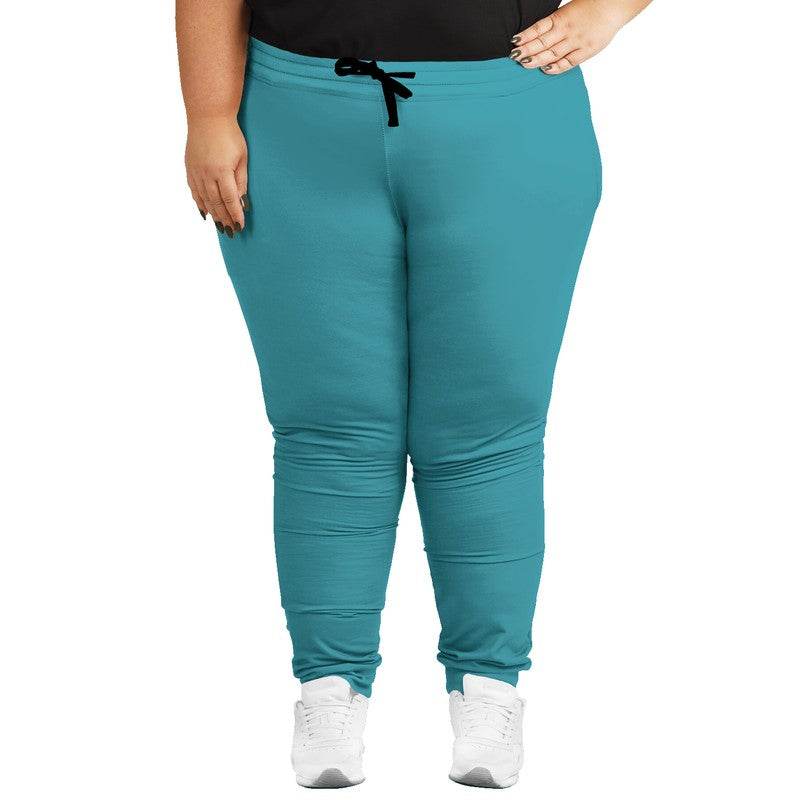 Deep Clear Cyan Joggers PLUS (C-CL-DE) - Woman Front PLUS