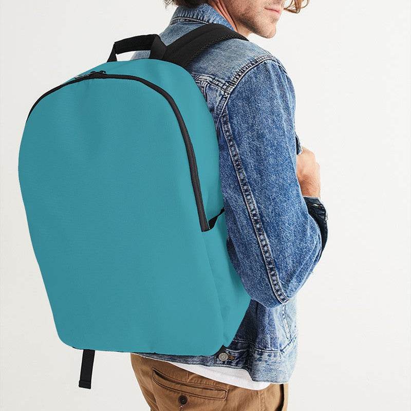 Deep Clear Cyan Waterproof Backpack (C-CL-DE) - Man CloseUp