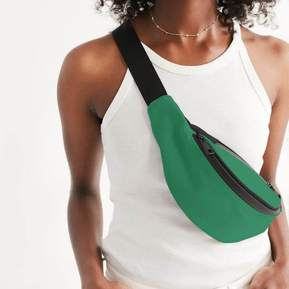 Deep Clear Green Belt Bag (BGG3-CL-DE) - Woman Front CloseUp