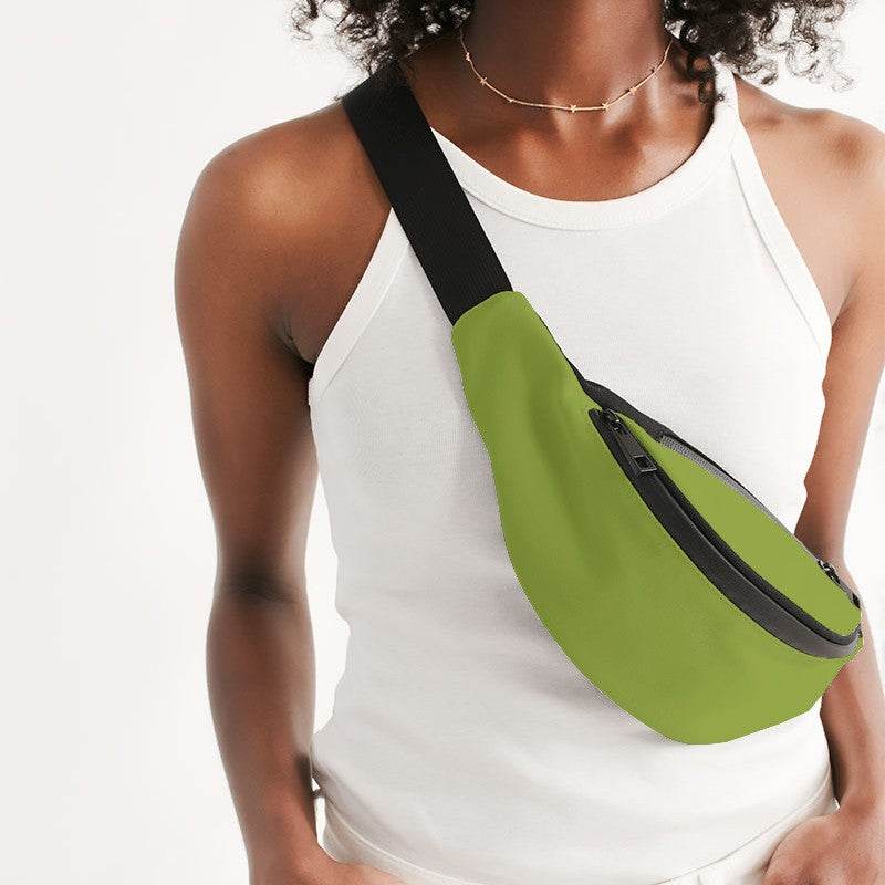 Deep Clear Lime Belt Bag (L-CL-DE) - Woman Front CloseUp