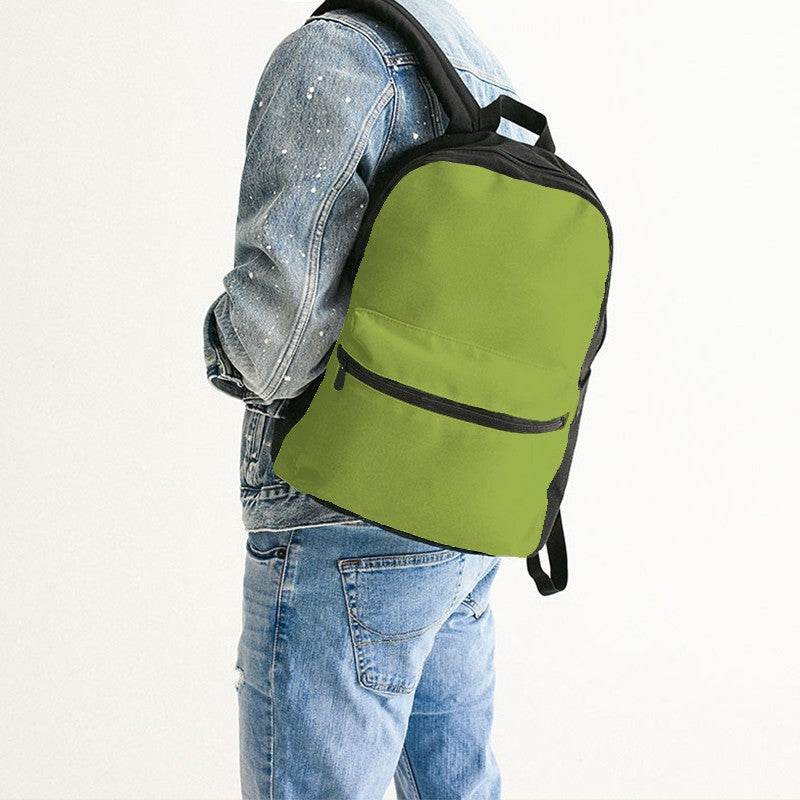 Deep Clear Lime Canvas Backpack (L-CL-DE) - Man Back CloseUp