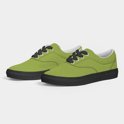 Deep Clear Lime Men's Canvas Sneakers (L-CL-DE) - Side 3