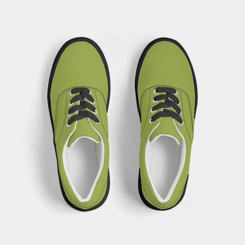 Deep Clear Lime Men's Canvas Sneakers (L-CL-DE) - Top