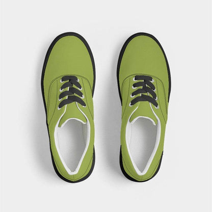 Deep Clear Lime Men's Canvas Sneakers (L-CL-DE) - Top