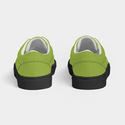 Deep Clear Lime Women's Canvas Sneakers (L-CL-DE) - Back