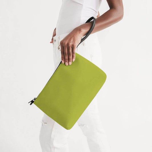 Deep Clear Lime Zip Pouch (LY1-CL-DE) - Side Holding