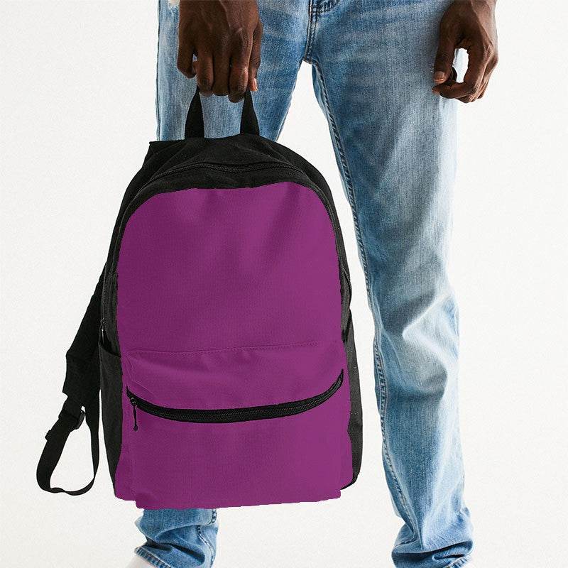Deep Clear Magenta Canvas Backpack (PIM3-CL-DE) - Man Holding