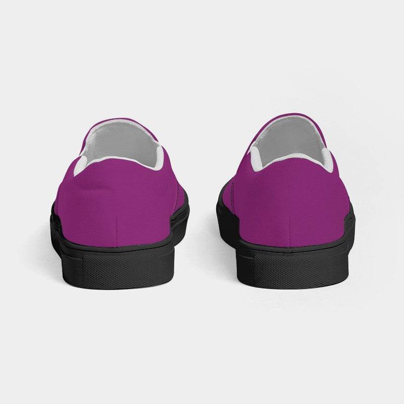 Deep Clear Magenta Women's Slip-On Canvas Sneakers (PIM3-CL-DE) - Back