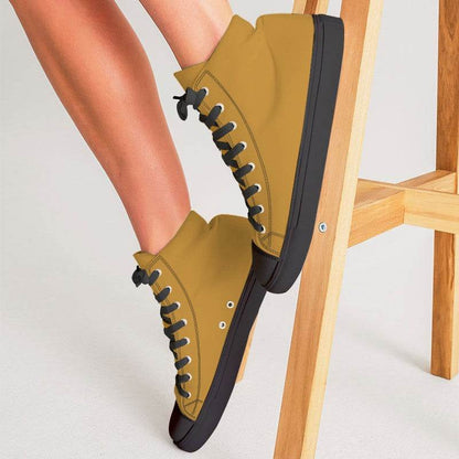 Deep Clear Orange Women's High-Top Canvas Sneakers (YO2-CL-DE) - Woman CloseUp