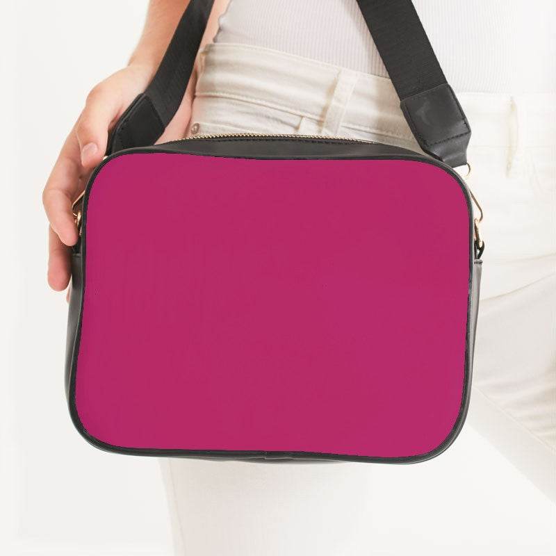 Deep Clear Pink Crossbody Bag (PI-CL-DE) - Woman Front CloseUp