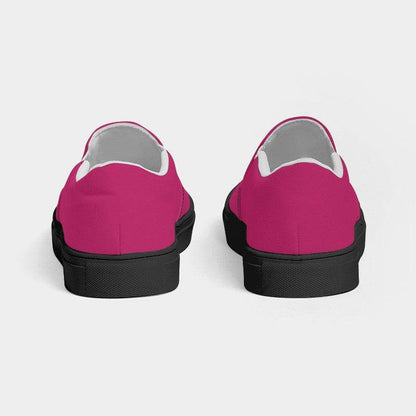 Deep Clear Pink Women's Slip-On Canvas Sneakers (PI-CL-DE) - Back