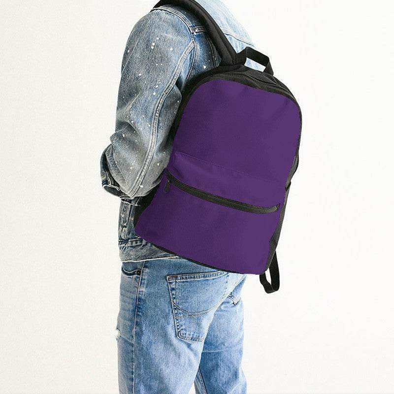 Deep Clear Purple Canvas Backpack (MPU3-CL-DE) - Man Back CloseUp