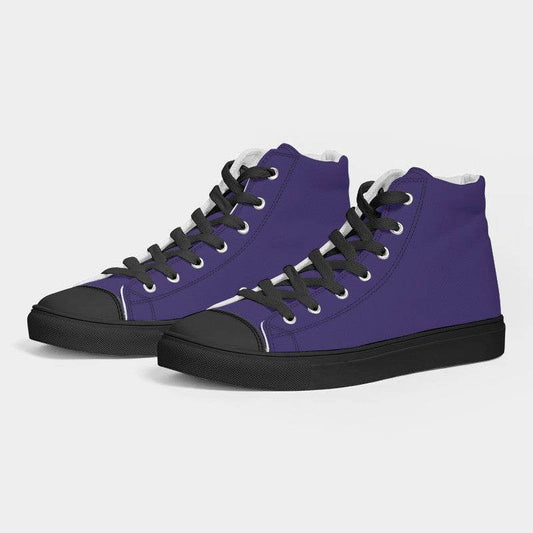 Deep Clear Purple Men's High-Top Canvas Sneakers (PUI1-CL-DE) - Side 3