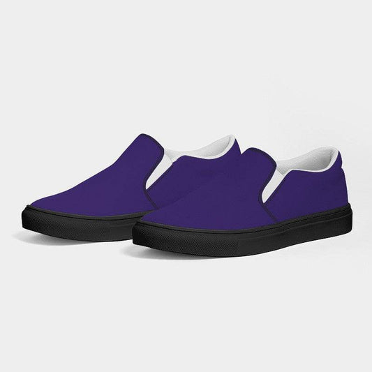 Deep Clear Purple Men's Slip-On Canvas Sneakers (PUI1-CL-DE) - Side 3