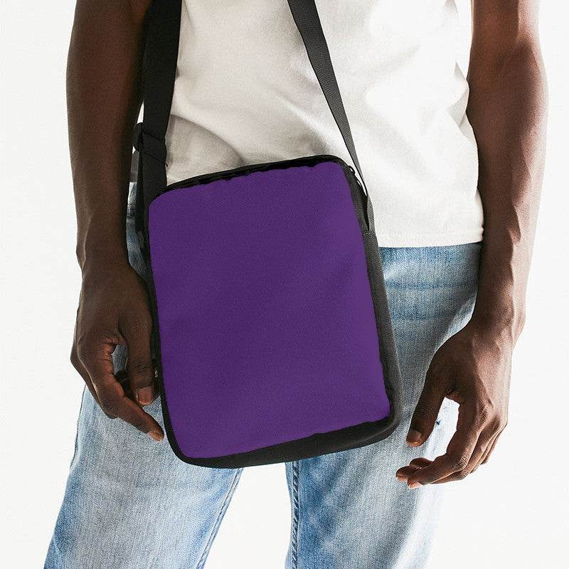 Deep Clear Purple Messenger Pouch (MPU3-CL-DE) - Man Front CloseUp