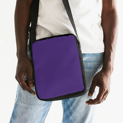 Deep Clear Purple Messenger Pouch (PU-CL-DE) - Man Front CloseUp