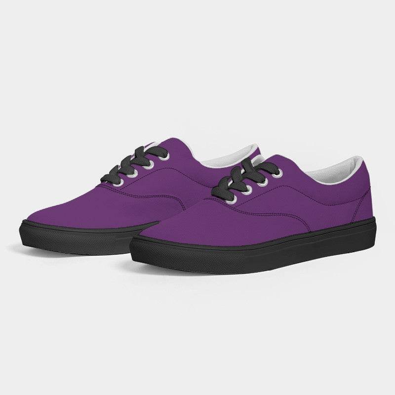 Deep Clear Purple Women's Canvas Sneakers (MPU1-CL-DE) - Side 3