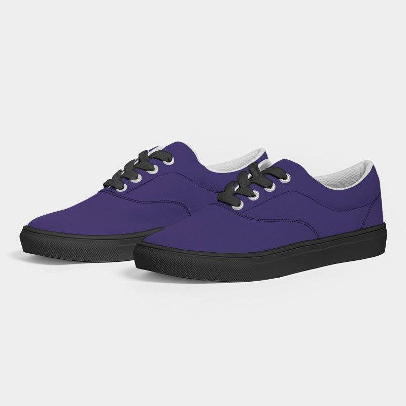 Deep Clear Purple Women's Canvas Sneakers (PUI1-CL-DE) - Side 3