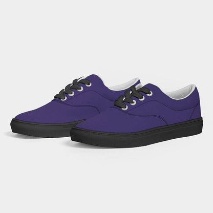 Deep Clear Purple Women's Canvas Sneakers (PUI1-CL-DE) - Side 3