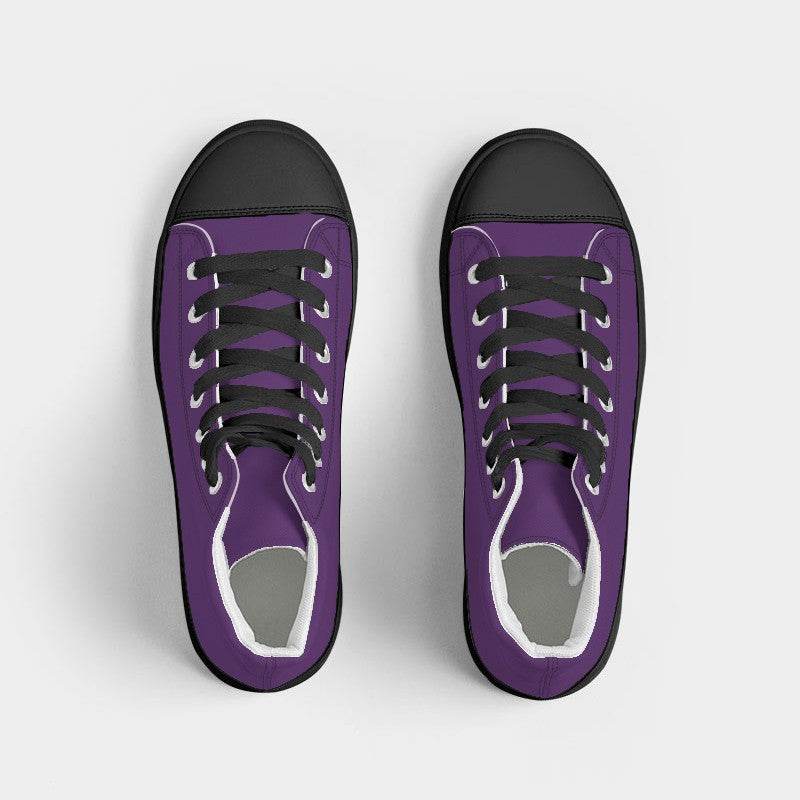 Deep Clear Purple Women's High-Top Canvas Sneakers (MPU2-CL-DE) - Top