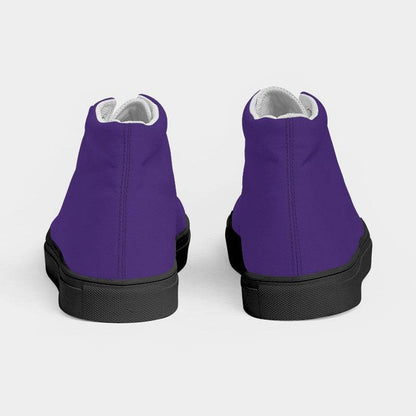 Deep Clear Purple Women's High-Top Canvas Sneakers (PU-CL-DE) - Back