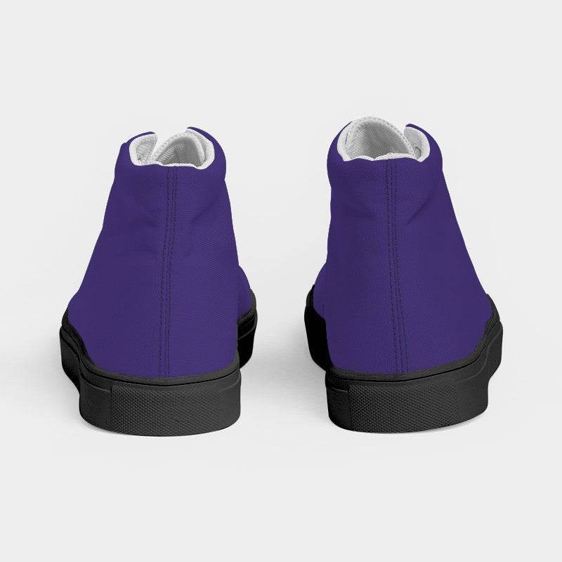 Deep Clear Purple Women's High-Top Canvas Sneakers (PUI1-CL-DE) - Back