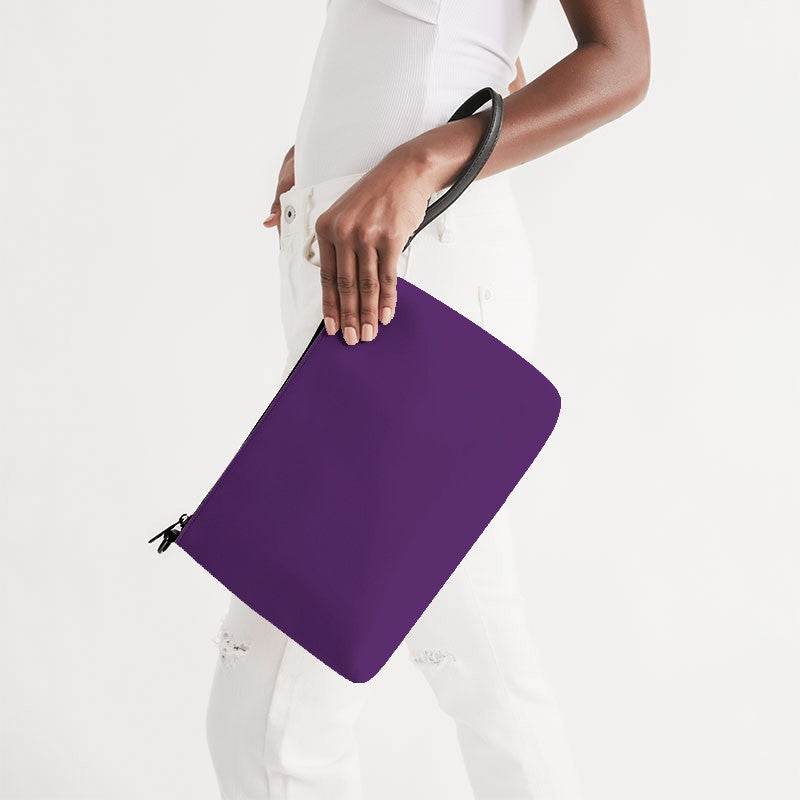 Deep Clear Purple Zip Pouch (MPU2-CL-DE) - Side Holding