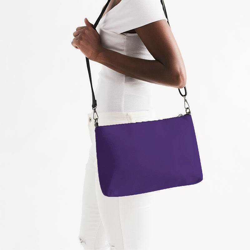 Deep Clear Purple Zip Pouch (PU-CL-DE) - Side CloseUp