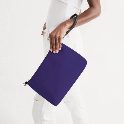 Deep Clear Purple Zip Pouch (PUI1-CL-DE) - Side Holding