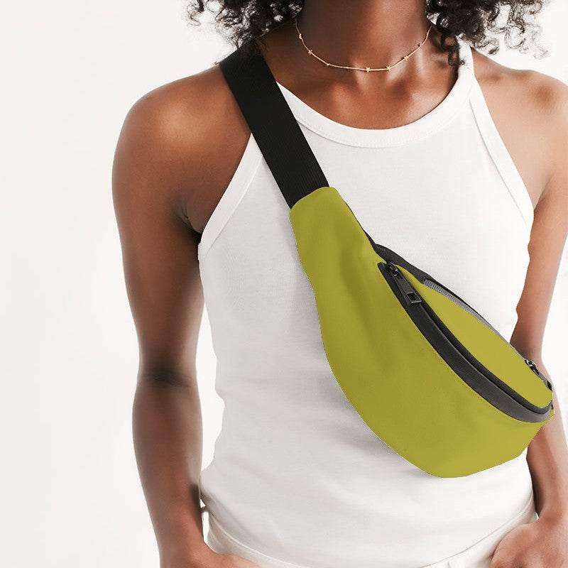 Deep Clear Yellow Belt Bag (LY2-CL-DE) - Woman Front CloseUp