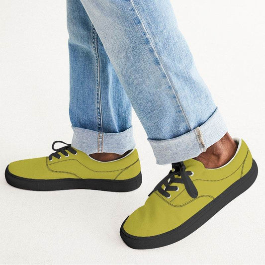 Deep Clear Yellow Men's Canvas Sneakers (LY2-CL-DE) - Man CloseUp